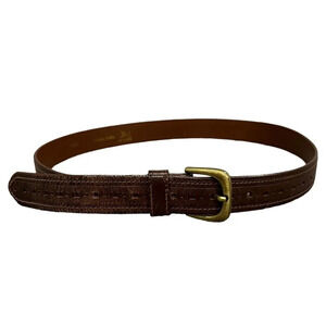 De Vecchi Brown Pierced Leather Belt 36